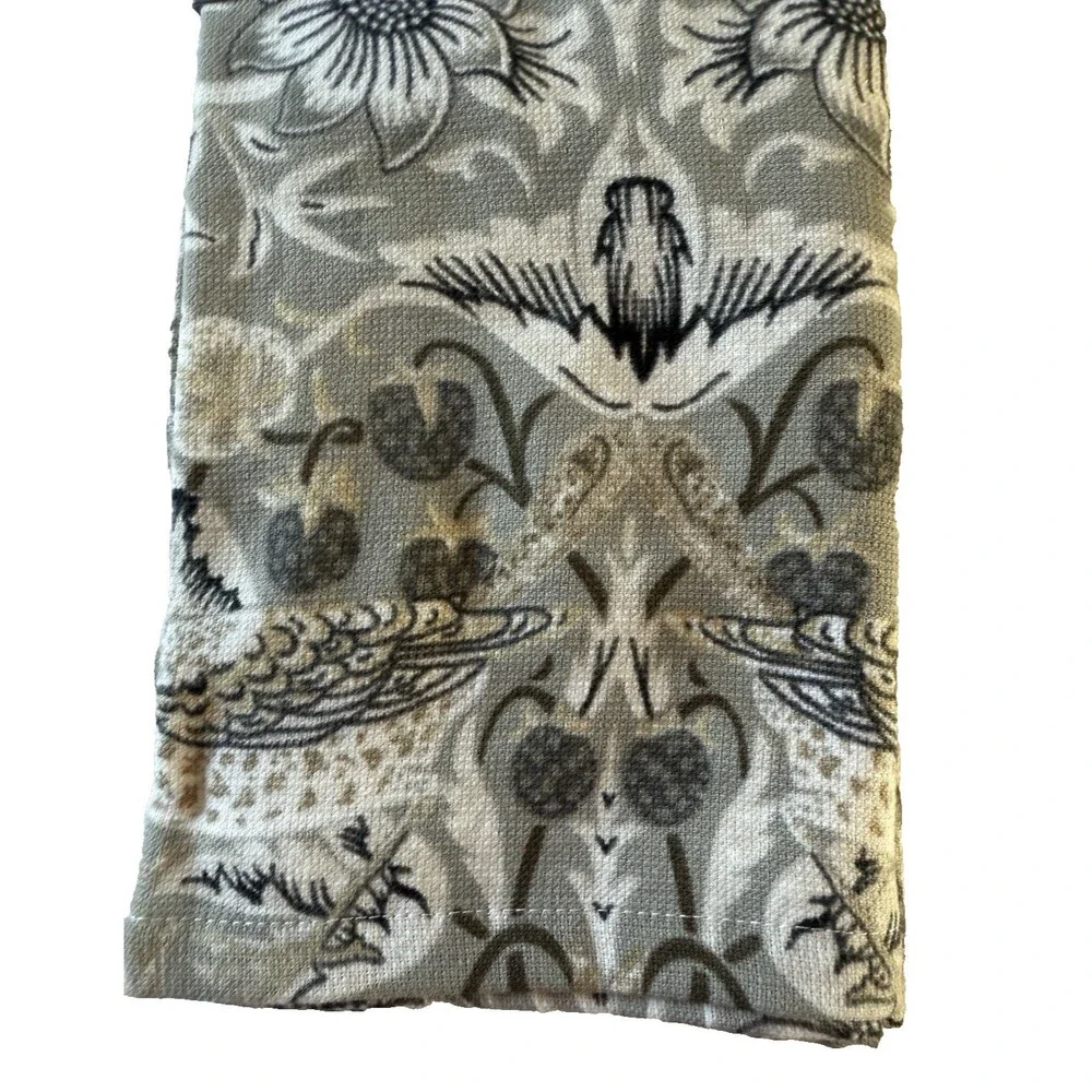 William Morris & Co Set of 2 Kitchen Dish Towels Strawberry Thief Putty Cotton